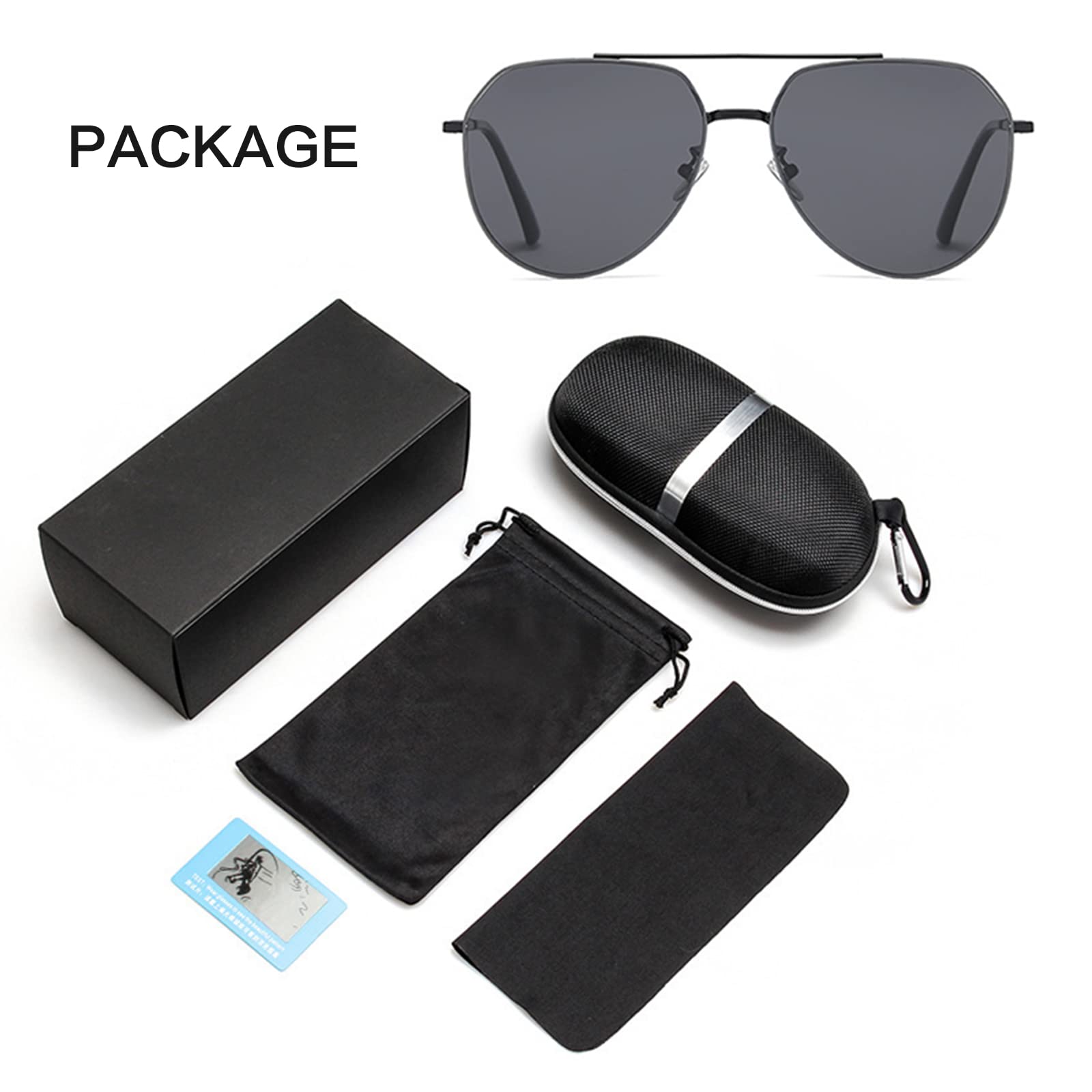 Occhiali da Sole da Uomo Polarizzati, Occhiali da Sole Donna, HD Vision Glasses Unisex-Adulto per la Guida, la Pesca, L'Escursionismo e Lo Sport,Black Lens And Silver Frame