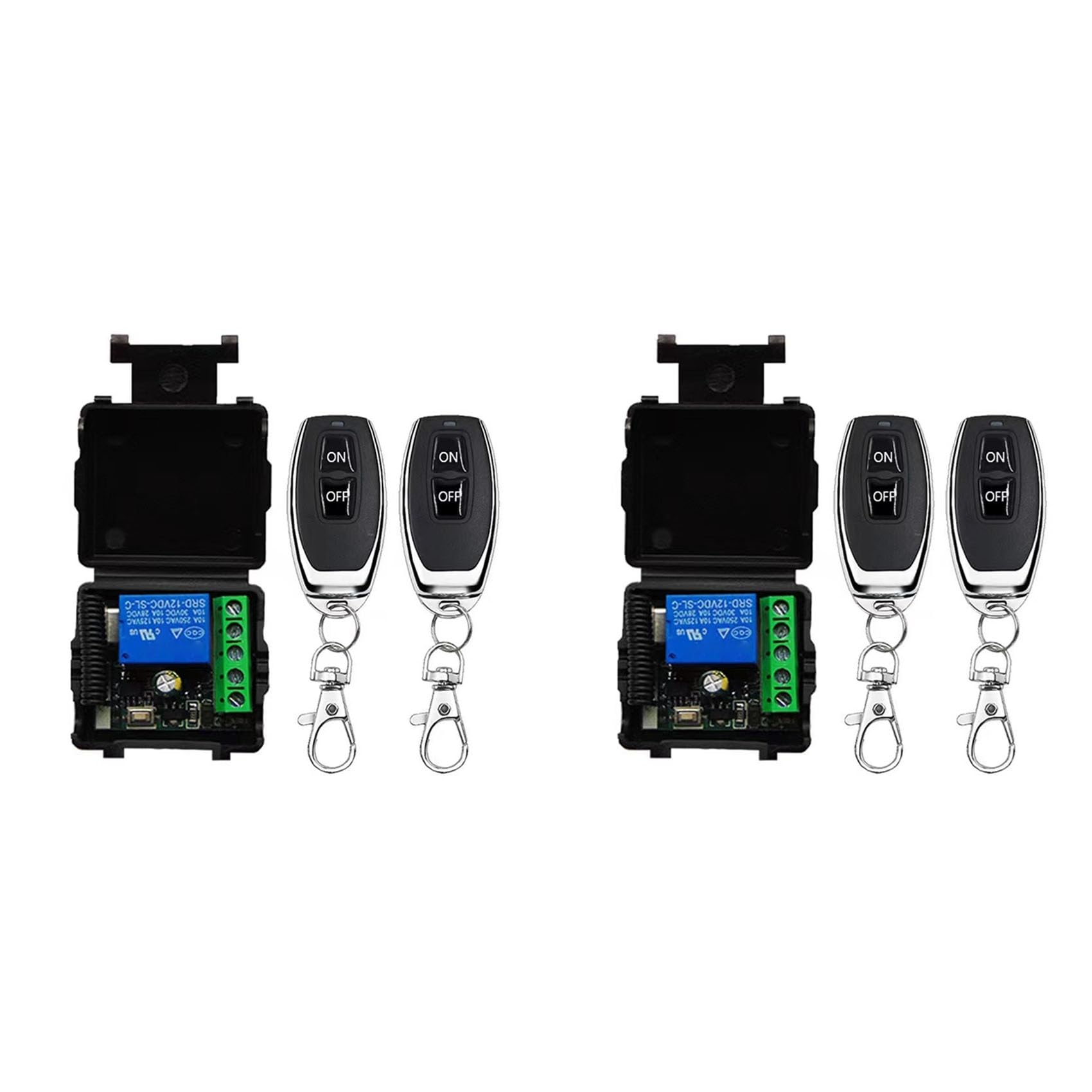 Jnchdghwa As Shown 2X 433Mhz Wireless Remote Control Switch Relay 12V Remote Control Switch For Garage Door Motor Light Control