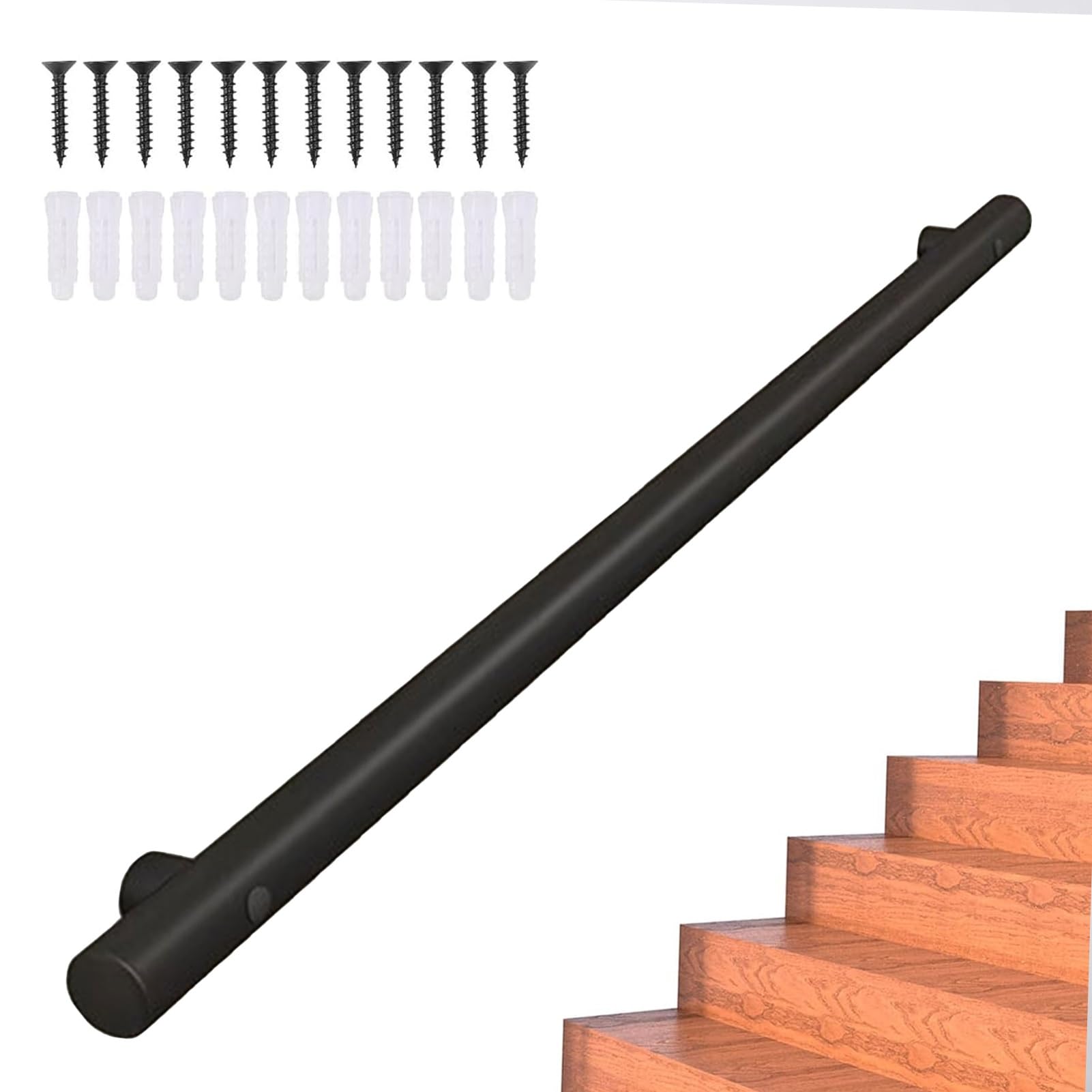 Garde-corps d'escalier extérieur en inox avec longueur réglable