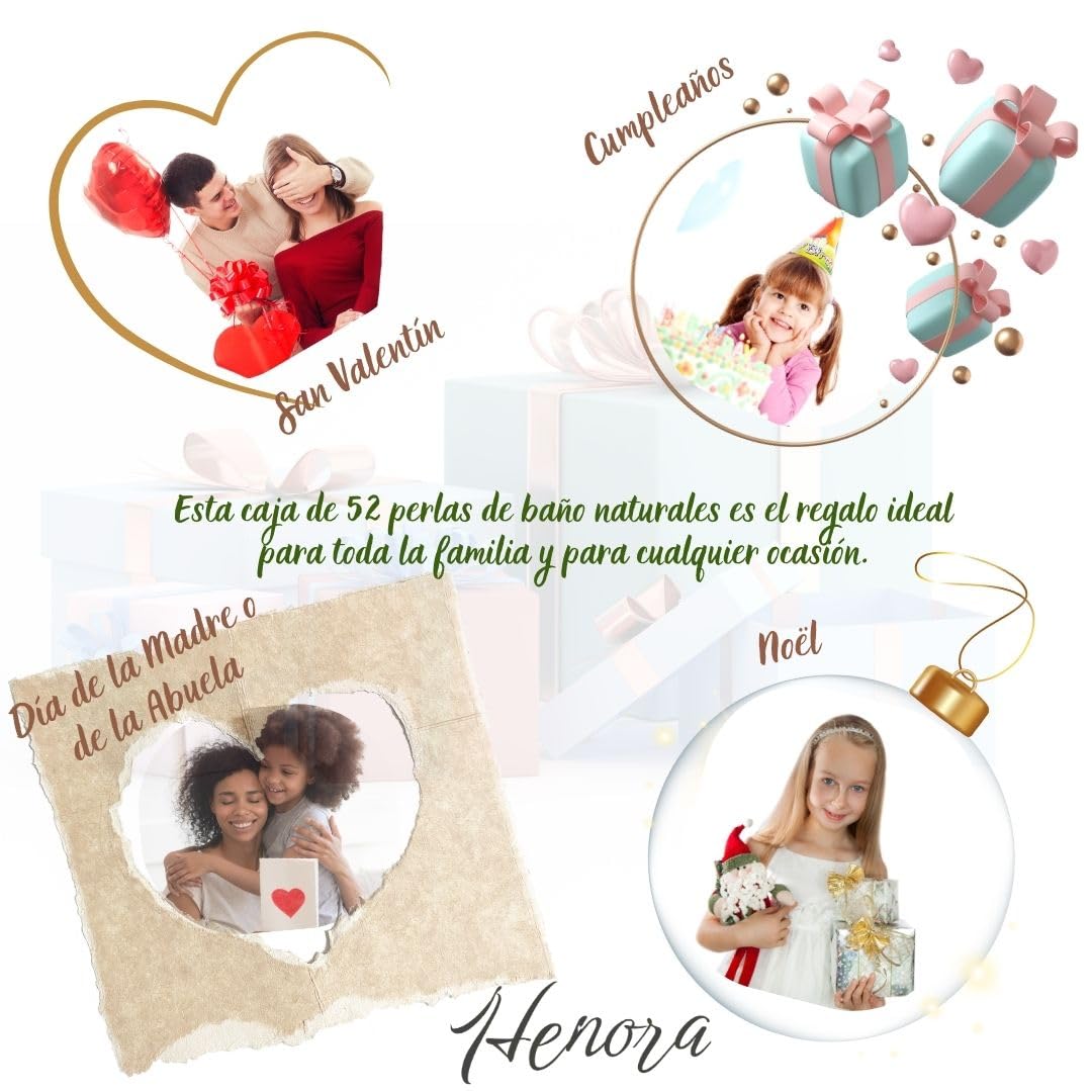 Set de 52 Perlas de Baño de Aceite de Soja Natural sin Parabenos|8 Fragancias Encantadoras|Hidratantes Relajantes|Piel Tersa Suave y Perfumada |Regalos Cumpleaños San Valentín