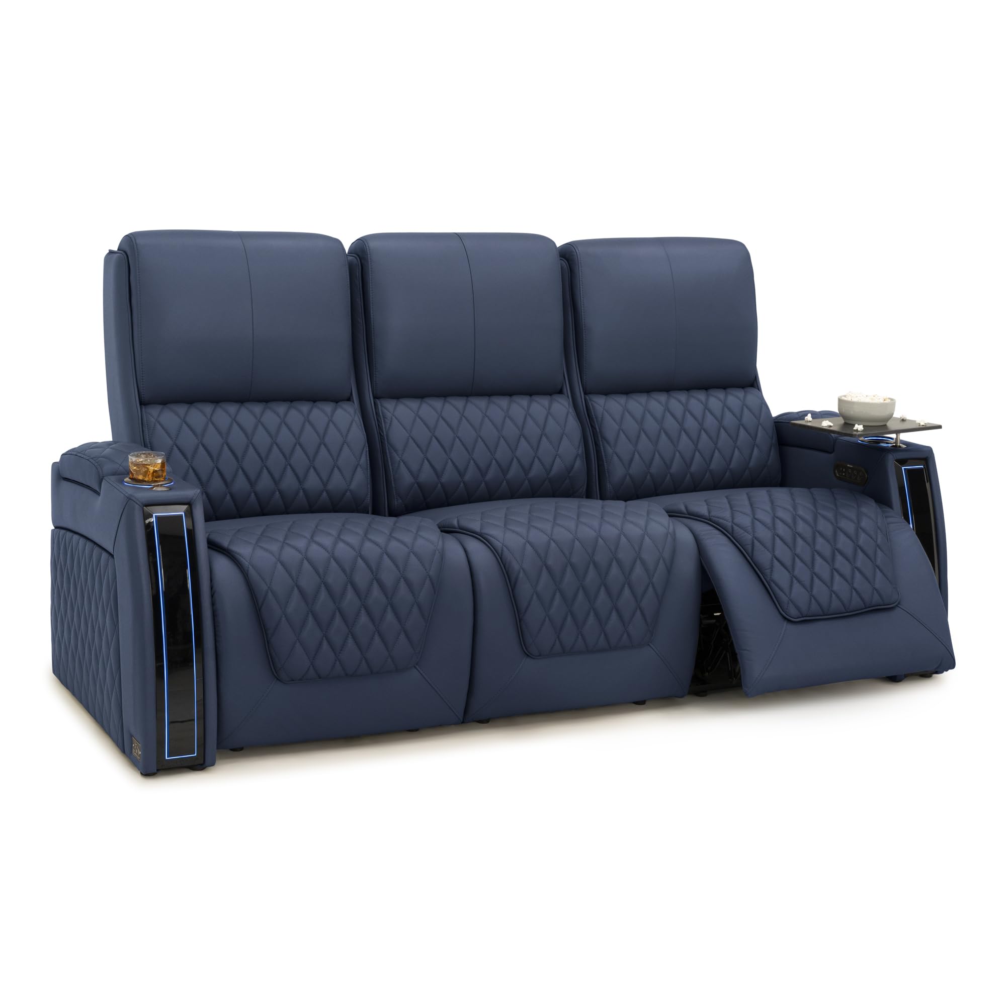 Seatcraft Apex Home Theater Seating Navy Blue Row of 3 Sofa