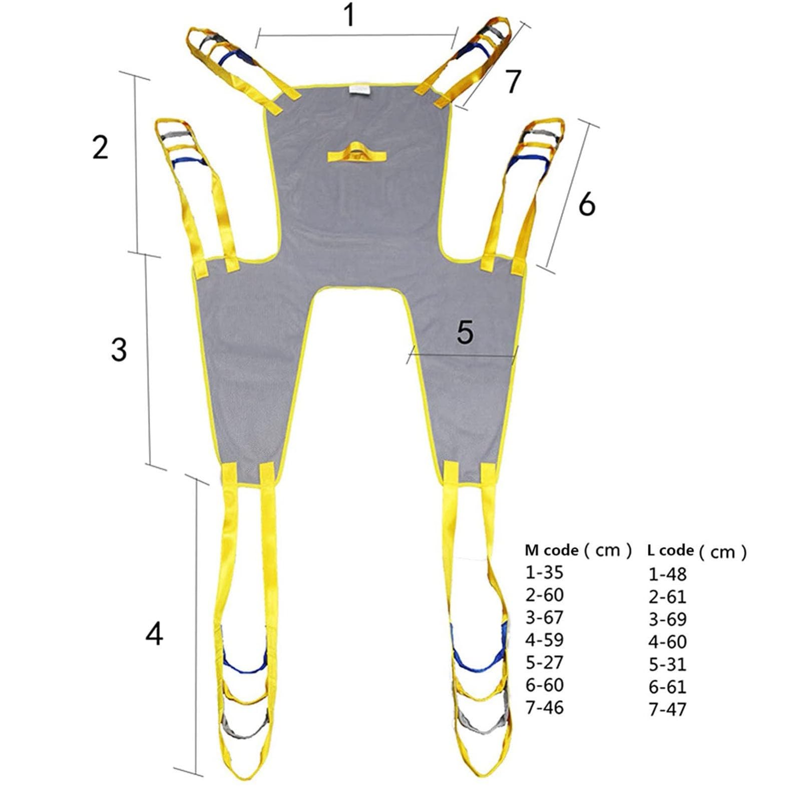 Arnés Elevación Paciente Cuerpo Completo, Gruas para Discapacitados Diseño De Pierna Dividida para Posicionamiento Y Elevación De La Cama Accesorios De Enfermer L