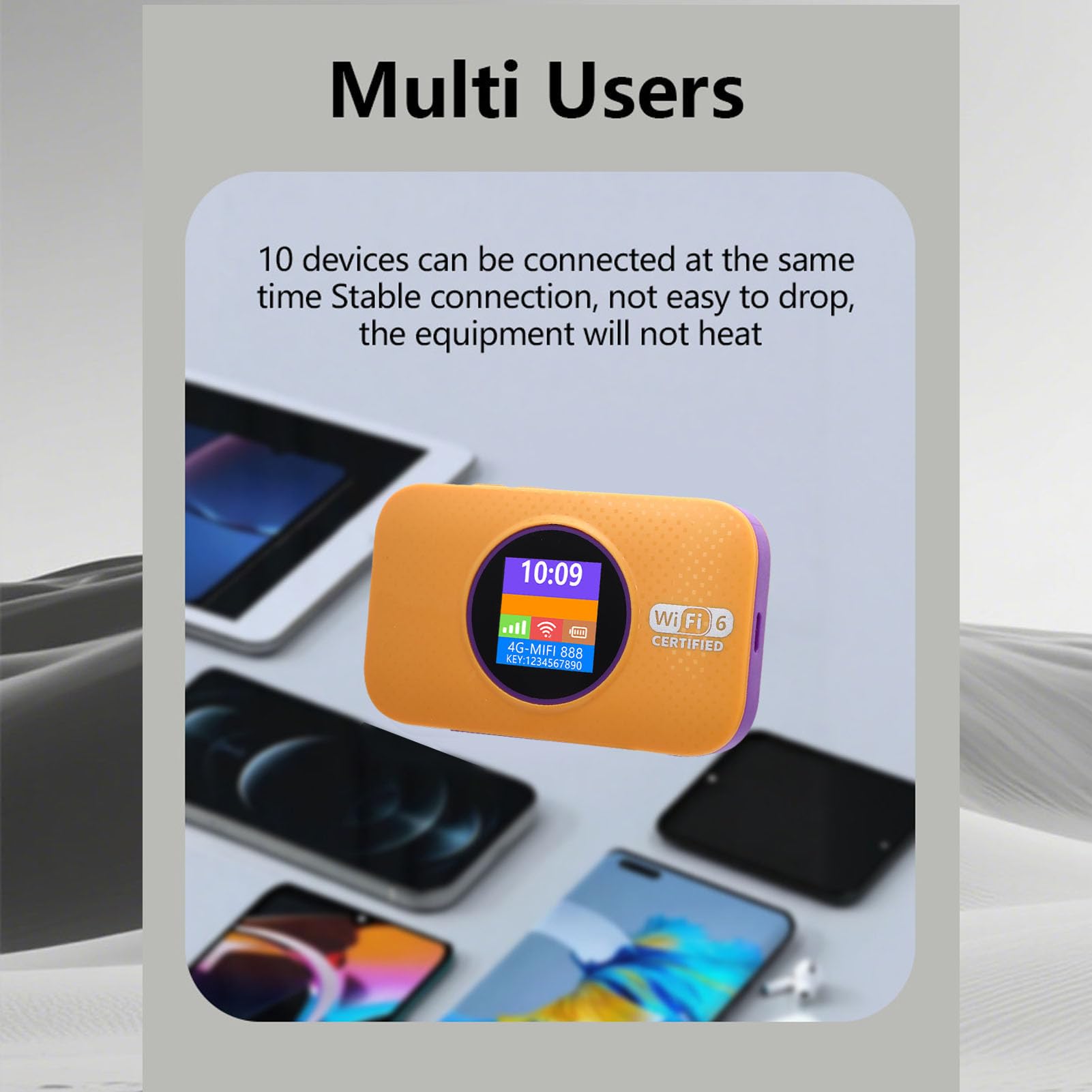 SIXRUN Router WiFi Mobile 4G LTE, WiFi 6 300Mbps (ORANGE)