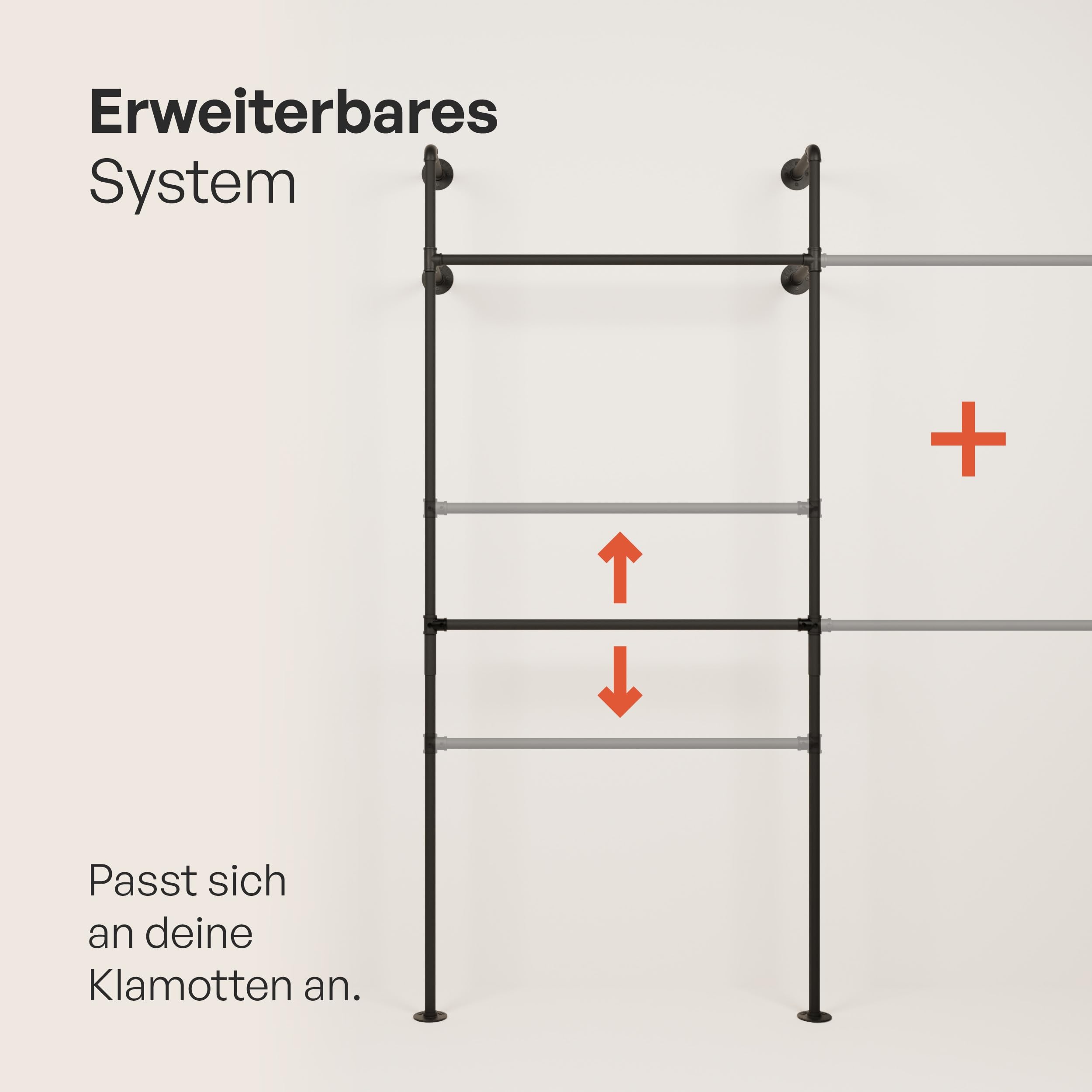 pamo Kleiderständer auf Rollen – 102 x 192 cm – Industrial Design