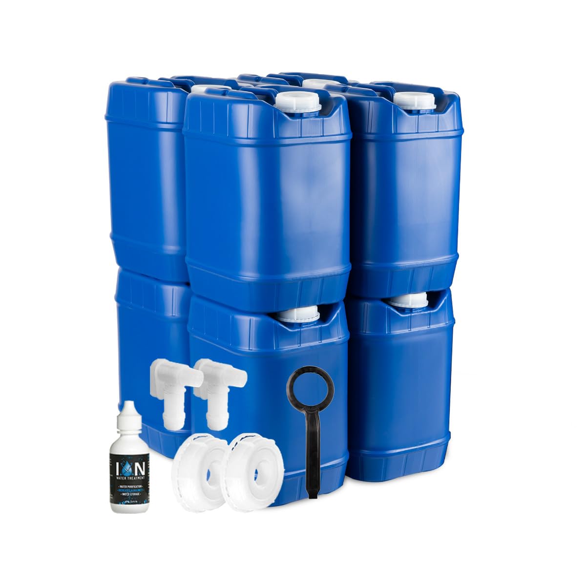 Buy 5-Gallon Stackable Water Storage Containers with Lids, Emergency ...