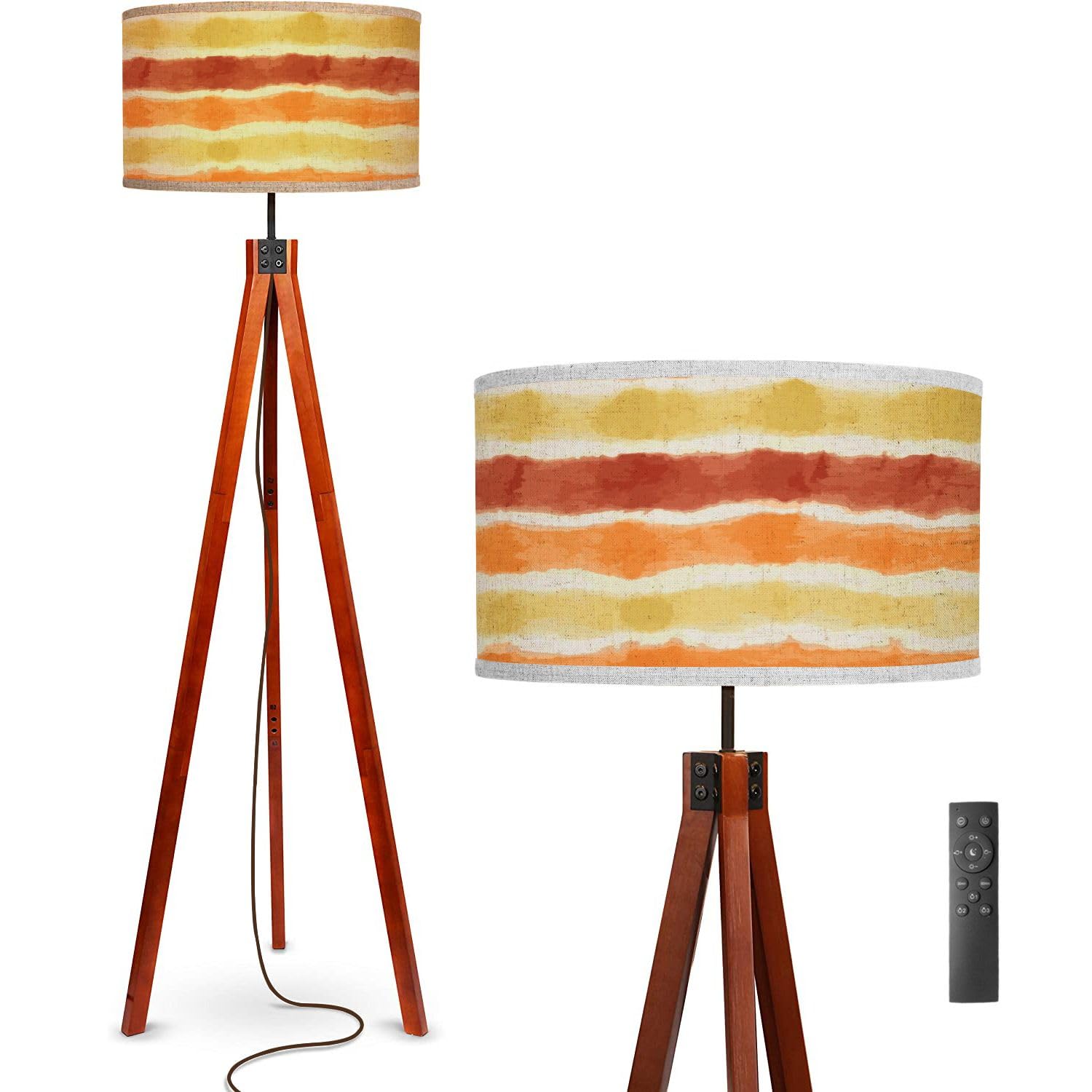 Floor Lamp Orange yellow dye stripes seamless pattern Textured