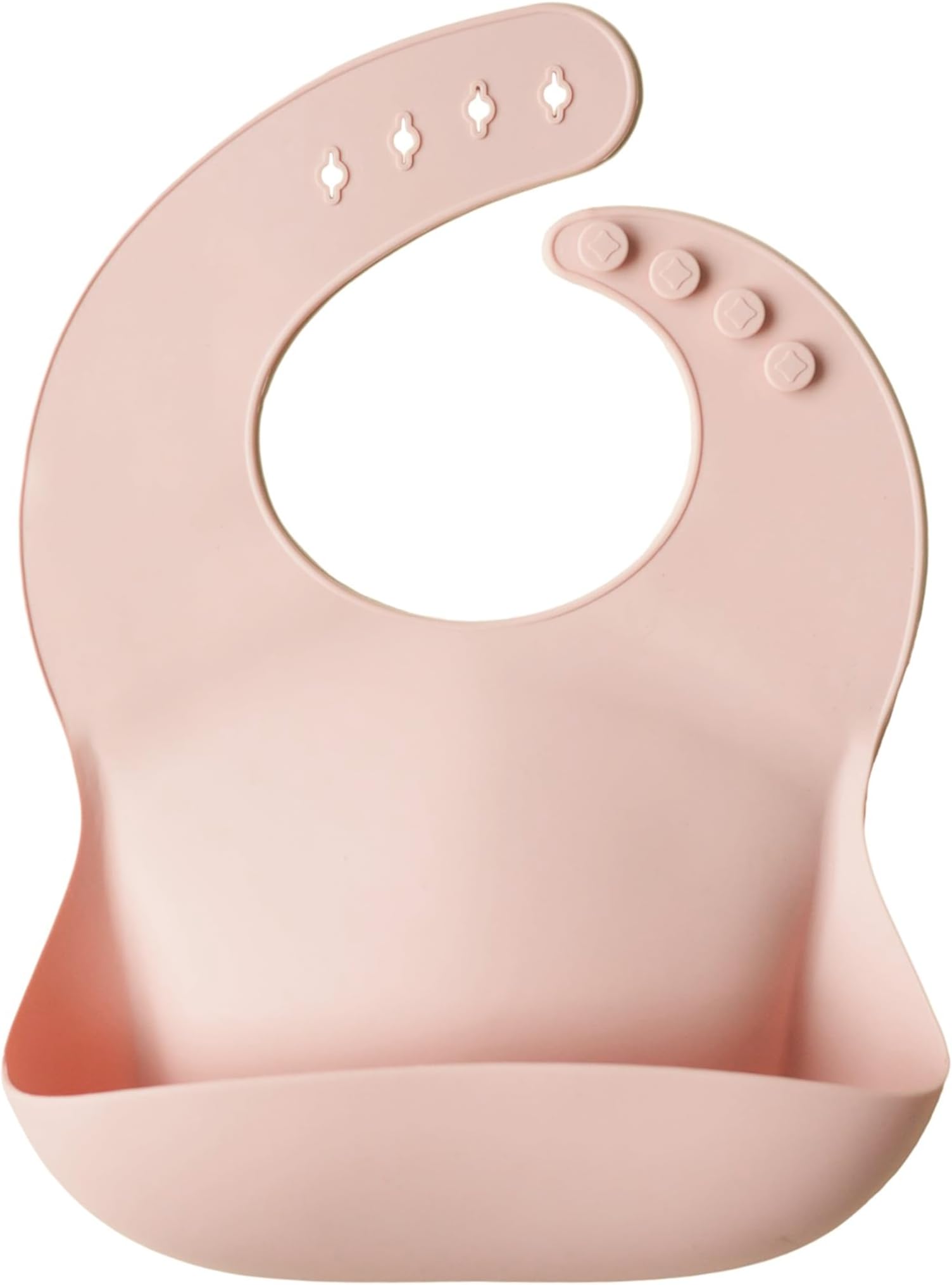 Silicone Baby Bib | Adjustable Fit Waterproof Bibs (Blush)