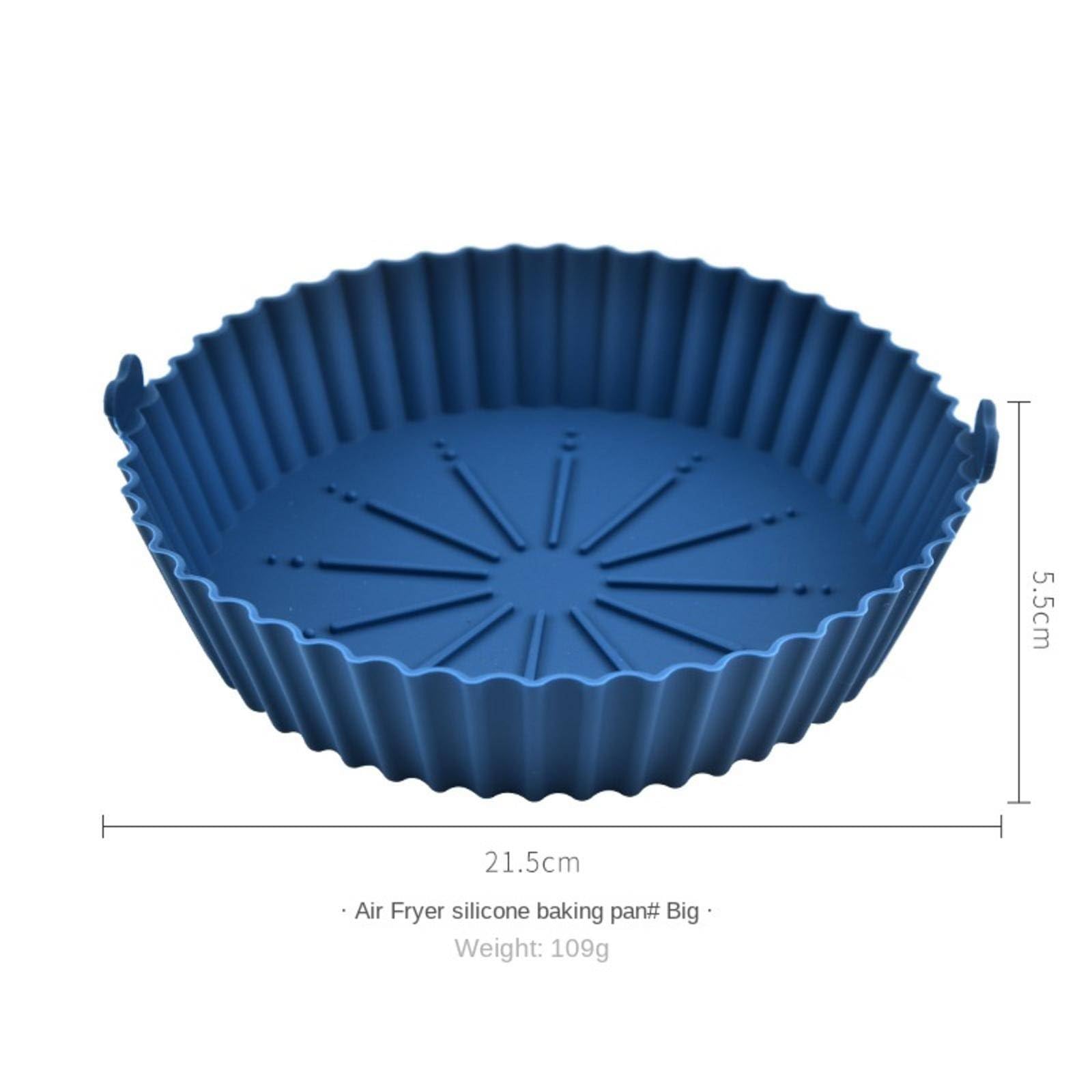 Sartén de silicona para freidora de aire y tazón, bandeja reutilizable para horno freidora de aire, bandeja de silicona apta para alimentos para cocinar y hornear perfectos, accesorios fáciles de