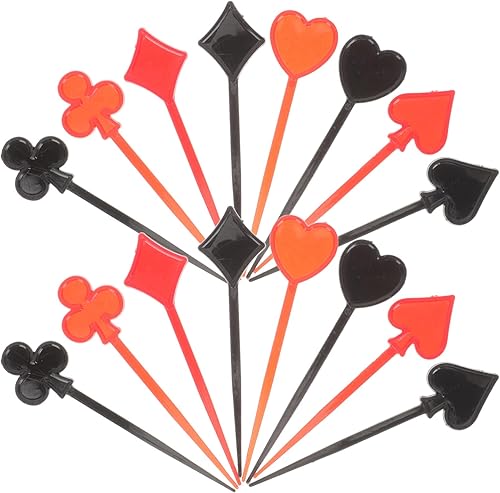 Gadpiparty Decoración para cupcakes de casino, 200 piezas, póquer, corazón, cupcakes, tartas, frutas, alimentos, decoración de Las Vegas,