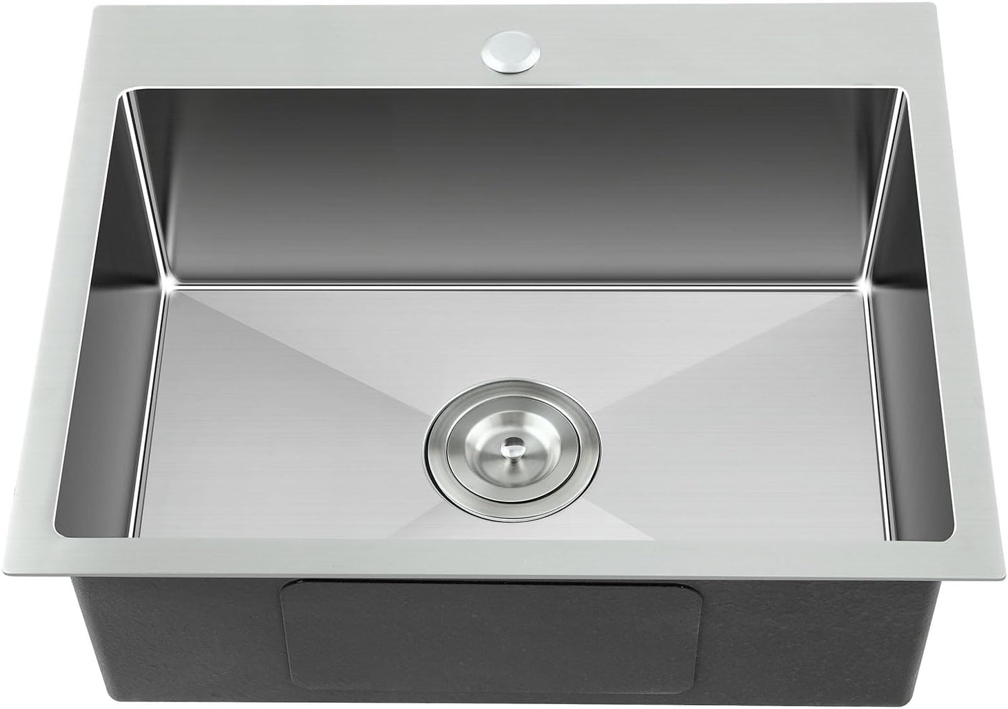 22" Kitchen Sink Drop in, 22" x 18" Single Bowl Sink Topmount 18 Gauge Stainless Steel Kitchen Sink (Brushed)