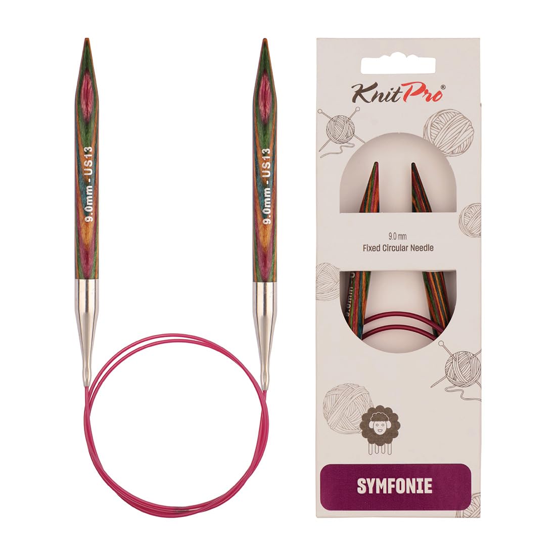 KnitPro Symfonie Fixed Circular Needles 16" (40cm) | 9.00mm
