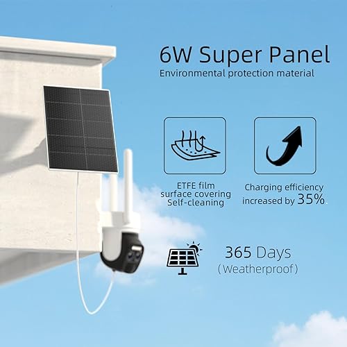 Miniatura 4 de Cámara de seguridad solar 2K inalámbrica para exteriores, zoom híbrido de 10X, cámaras PTZ de 360 para seguridad del hogar con panel solar de 6 W,