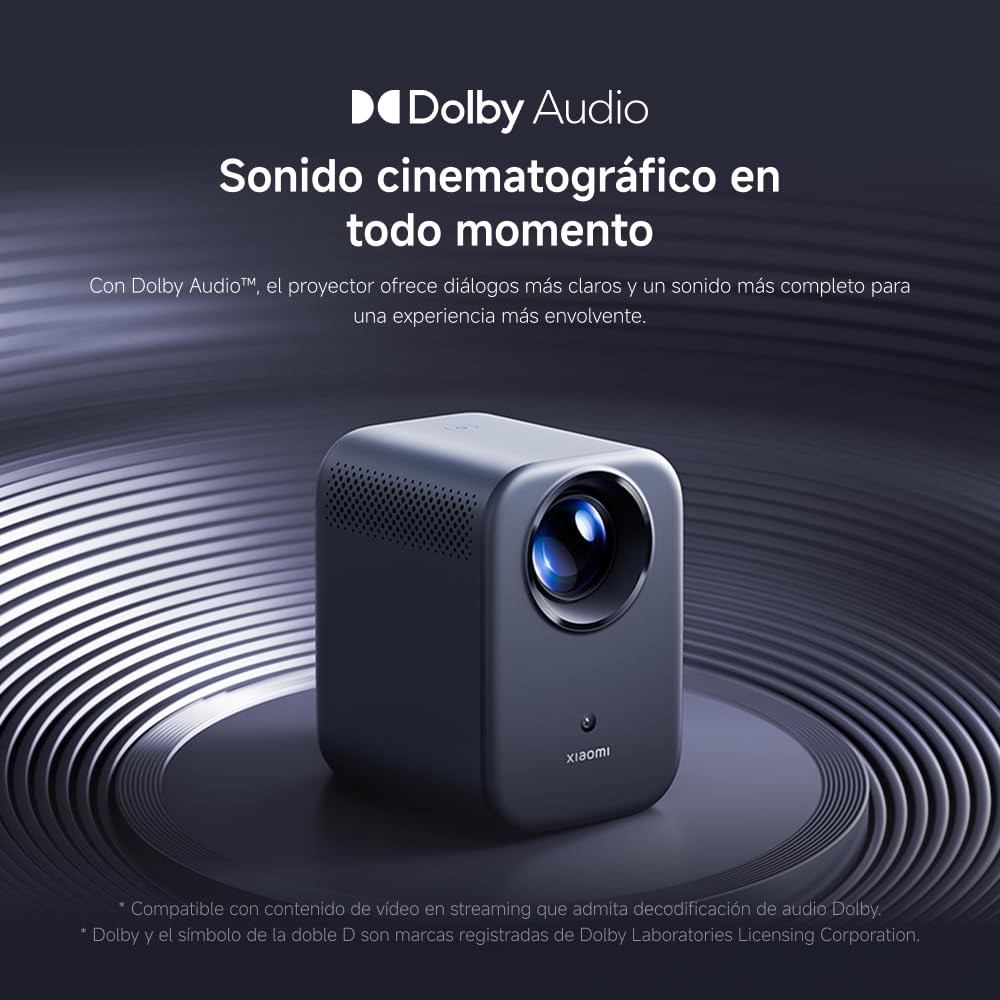 Xiaomi Smart Projector L1 EU, Autoenfoque, proyección de hasta 120 Pulgadas, luminosidad 200 LM, mín: 160 LM @ 15 min ANSI, Sistema operativo Google TV