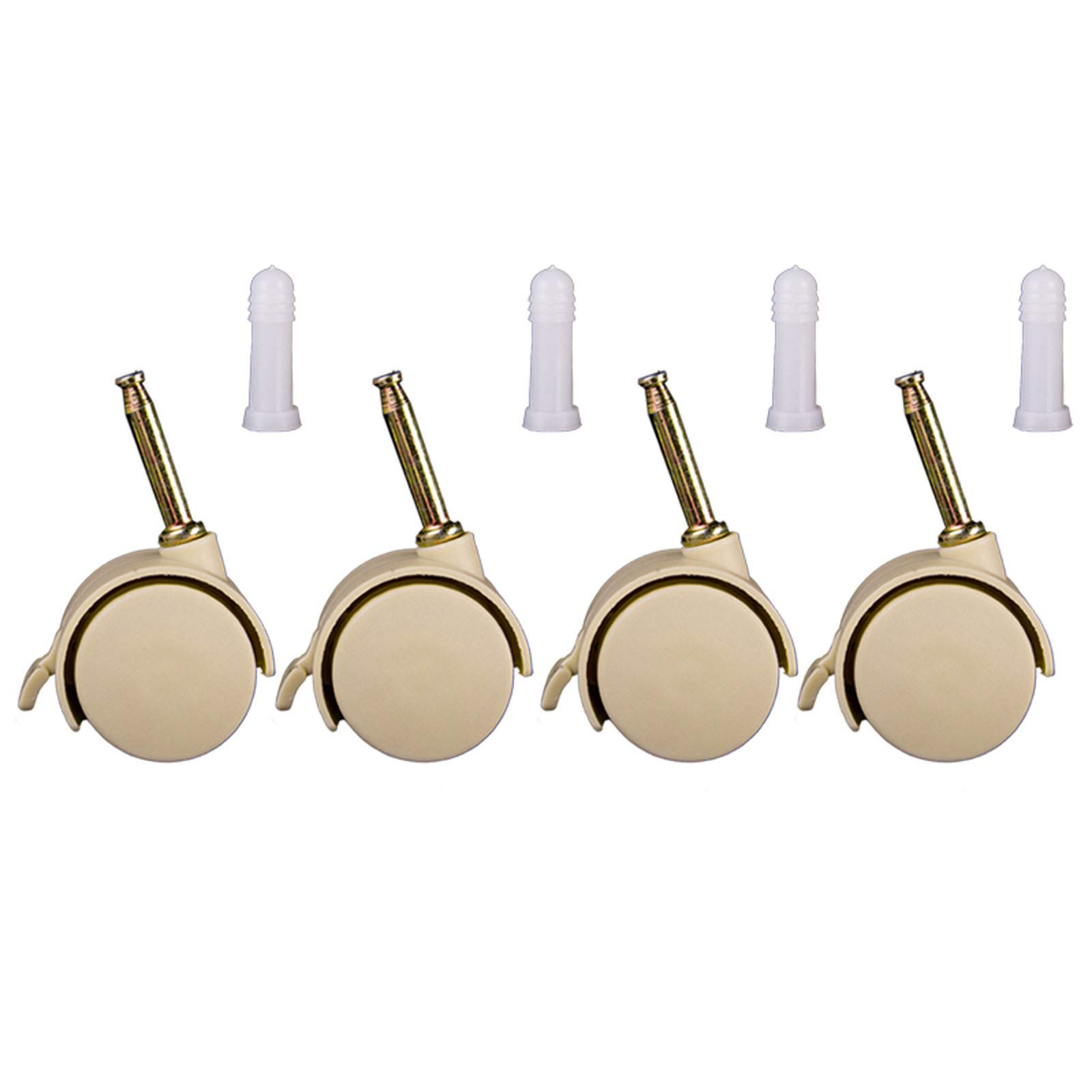 VNVFJKLO caster, Pack Of 4 42mm Plastic Swivel Casters 7.5x38mm Stem 360 Rotation 100kg Load Brake Locks
