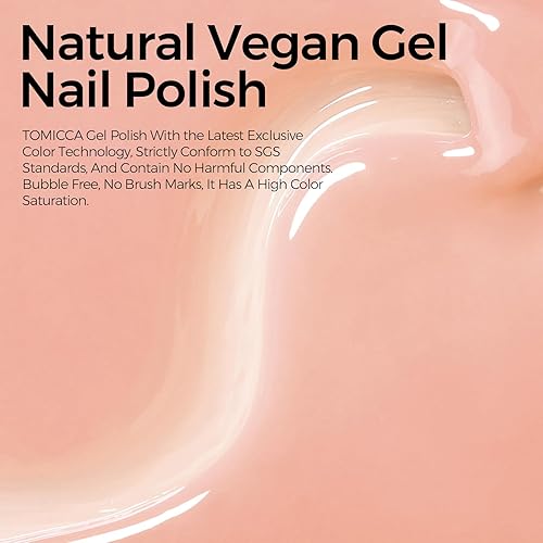 Miniatura 4 de TOMICCA Esmalte de uñas en gel nude, 15ml de esmalte de gel nude claro, se absorbe con LED UV, se necesita curado, color translúcido duradero para