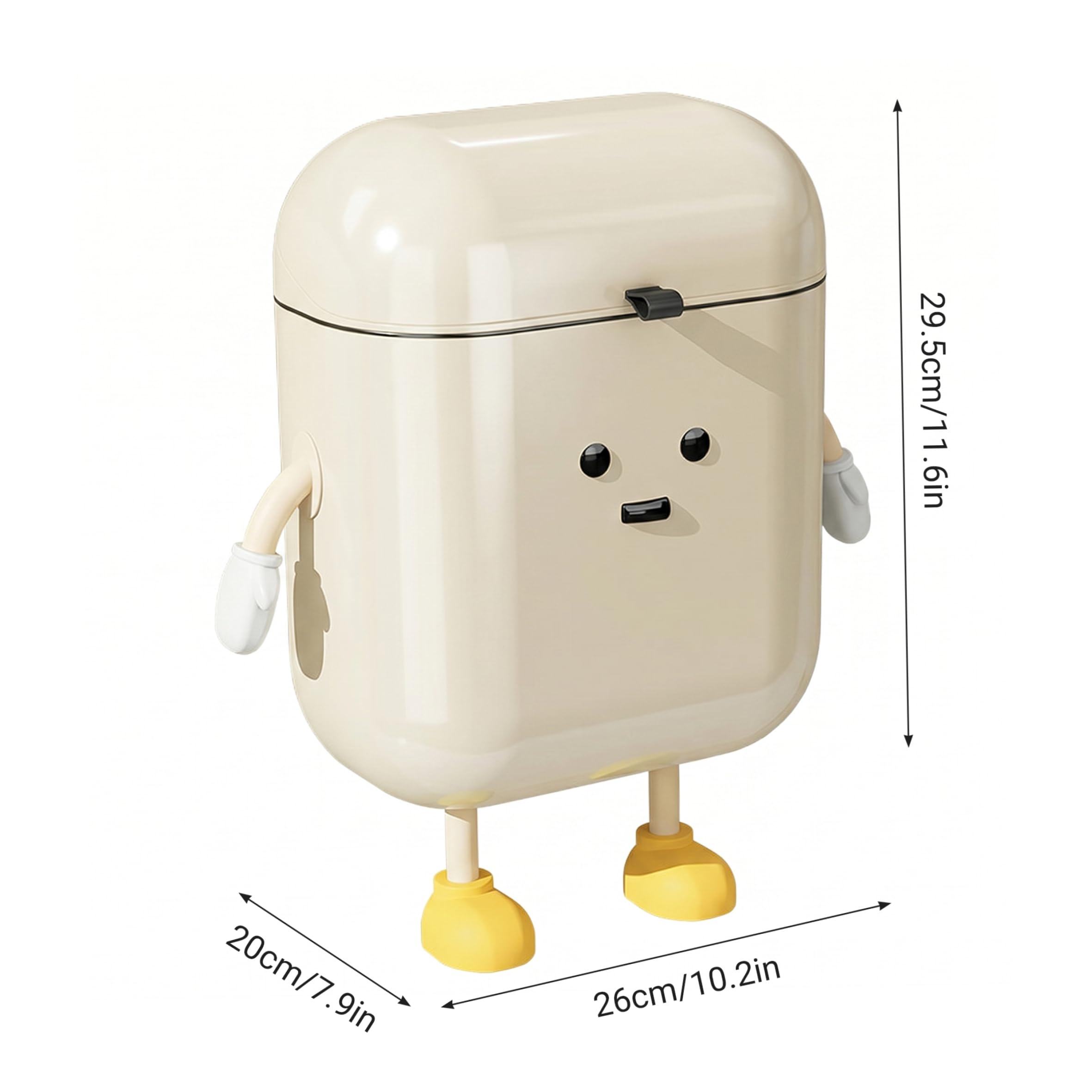 Pattumiera da appendere - Simpatico cestino da cucina in plastica da 12 litri, montato a parete sotto il lavandino con coperchio, bianco