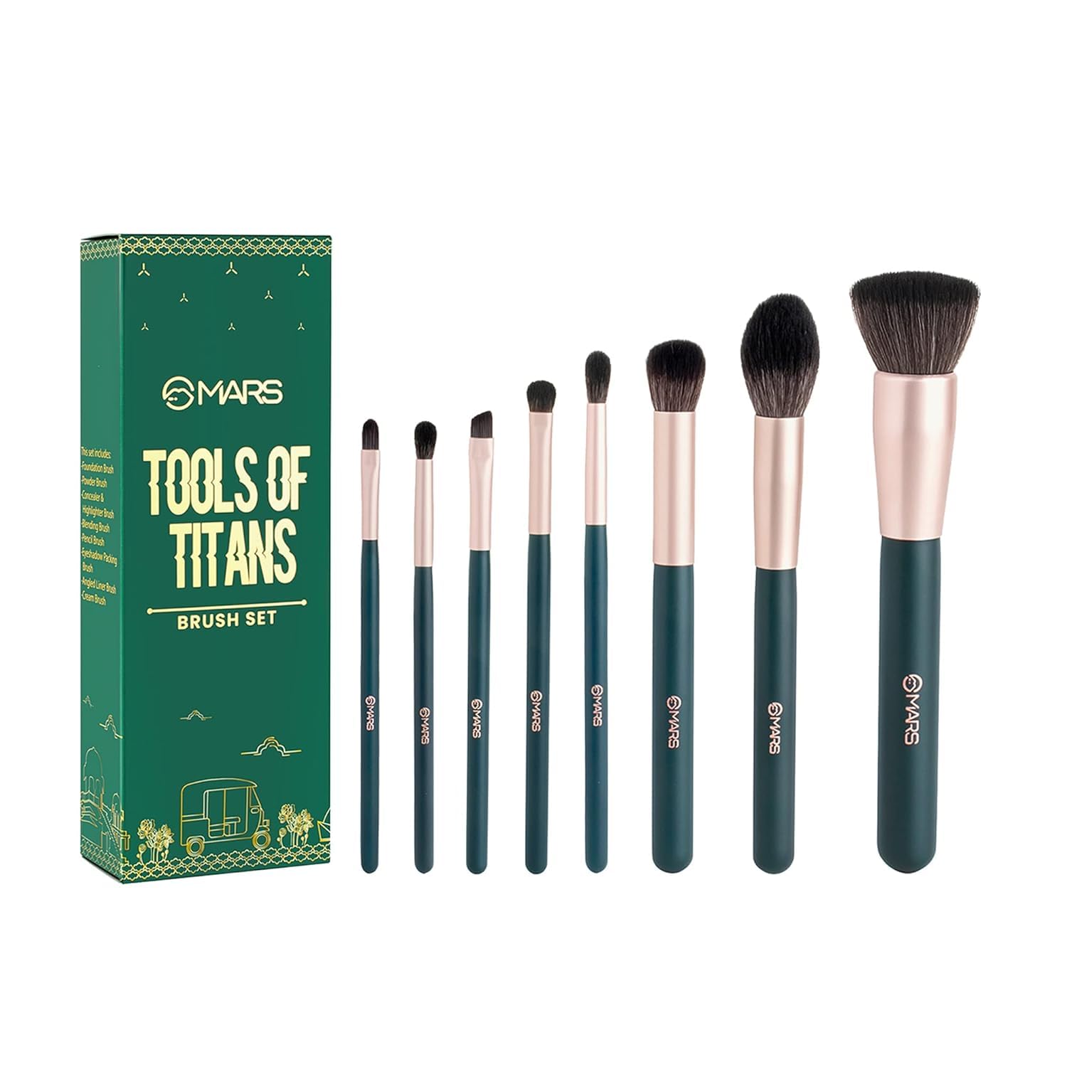 Tools of Titan Brush Set of 8 | Face & Eyes Makeup Brush Set with Ultra Soft Bristles (PACK OF 8) SH-7711-MR-picture-47