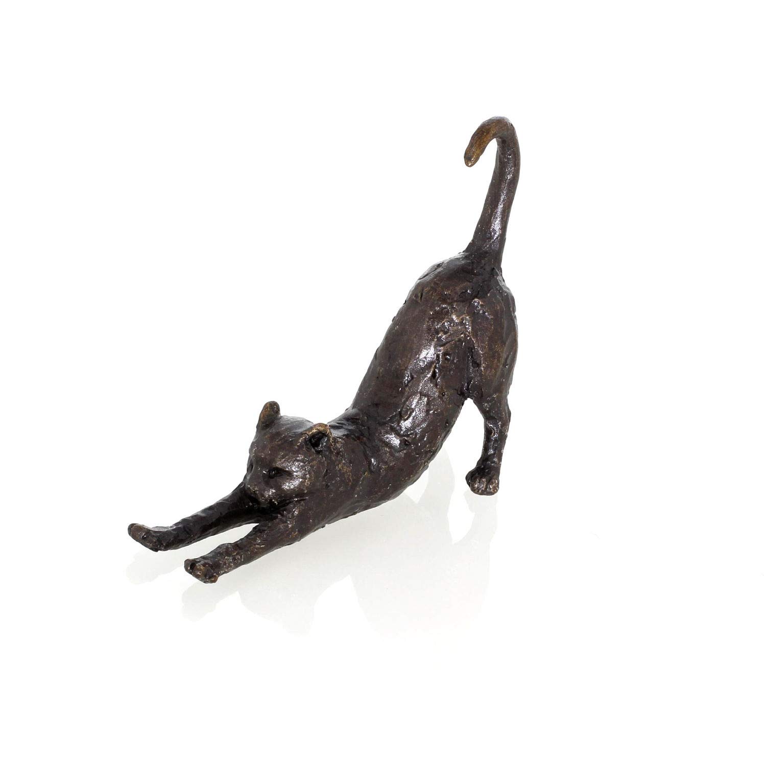 Butler & Peach - Solid Bronze Miniature Cat Stretching