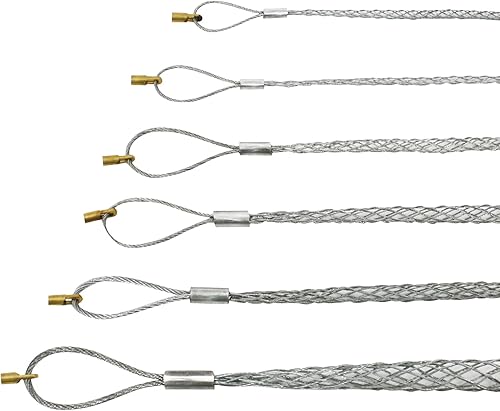 VGongTech Calcetines de agarre de cable con tuerca de 0.197in flexible de malla para ojos, kit de calcetines de cable de tubo de acero galvanizado,