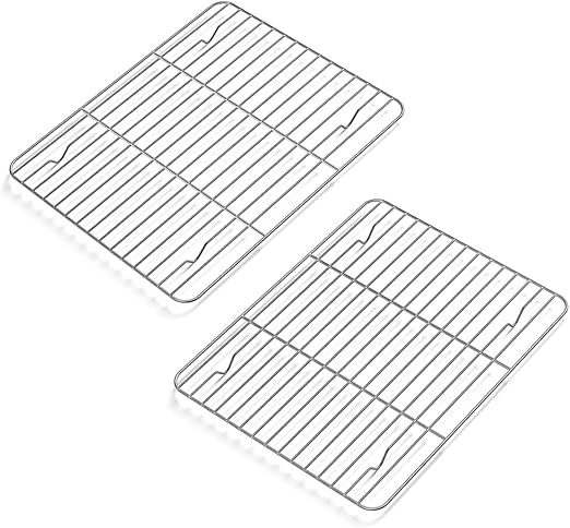 2 Pack Cooling Rack for Baking Stainless Steel, Heavy Duty Wire Rack Baking Rack, 11.7" x 9.4" Cooling Racks for Cooking, Fits Small Toaster Oven, Dishwasher Safe