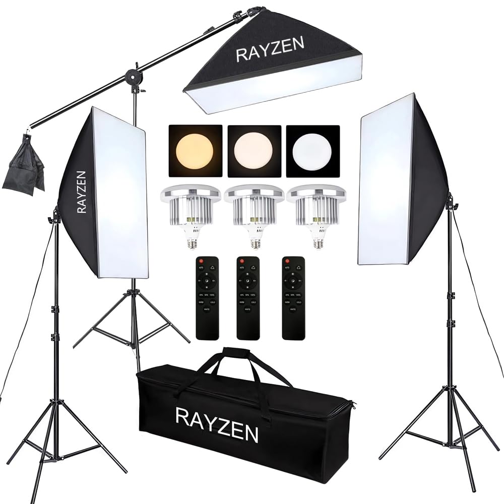 Amazon | RAYZEN 三色LED ソフトボックス3台 照明キット 照明 撮影