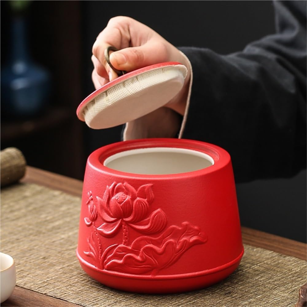 LAPADULA Pojemnik na herbatę ceramiczny zbiorczy zbiornik do przechowywania herbaty pusty zbiornik duży uszczelniony zbiornik do przechowywania herbaty dom zielona herbata czarna herbata zbiornik do