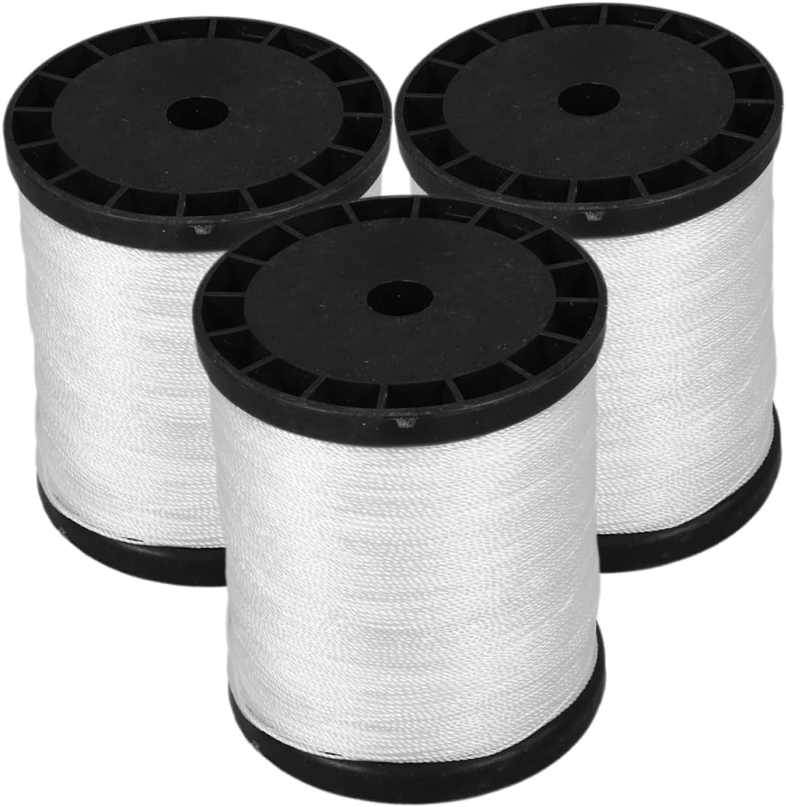 Lurrose Nylon Masonry String Line for Construction Site, High-Strength Twisted Nylon Twine Cord for Bricklaying and Building Projects, White, 3 Rolls (0.195kg)