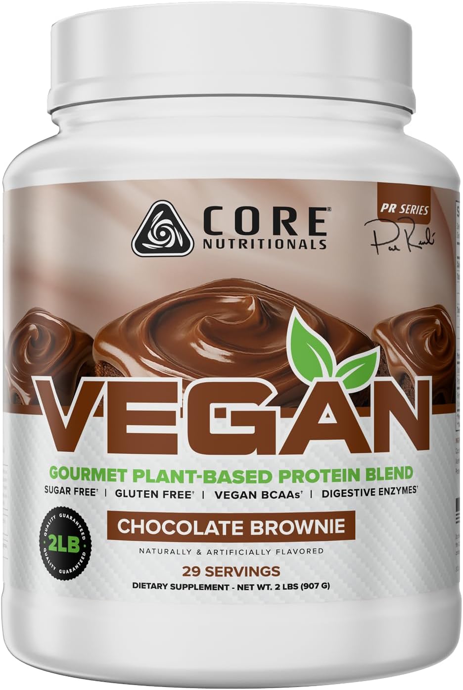 Vegan Gourmet Plant Based Protein Blend | with Vegan BCAAs | Lactose, Soy, Sugar, & Gluten Free | 21g Pea Protein | 2 Pound (Chocolate Brownie)