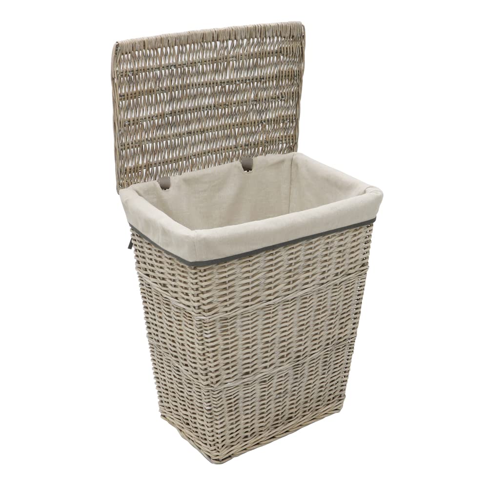 TRIS portabiancheria rettangolare in vimini Home Sweet Home bianco - Capra Group Shop Online