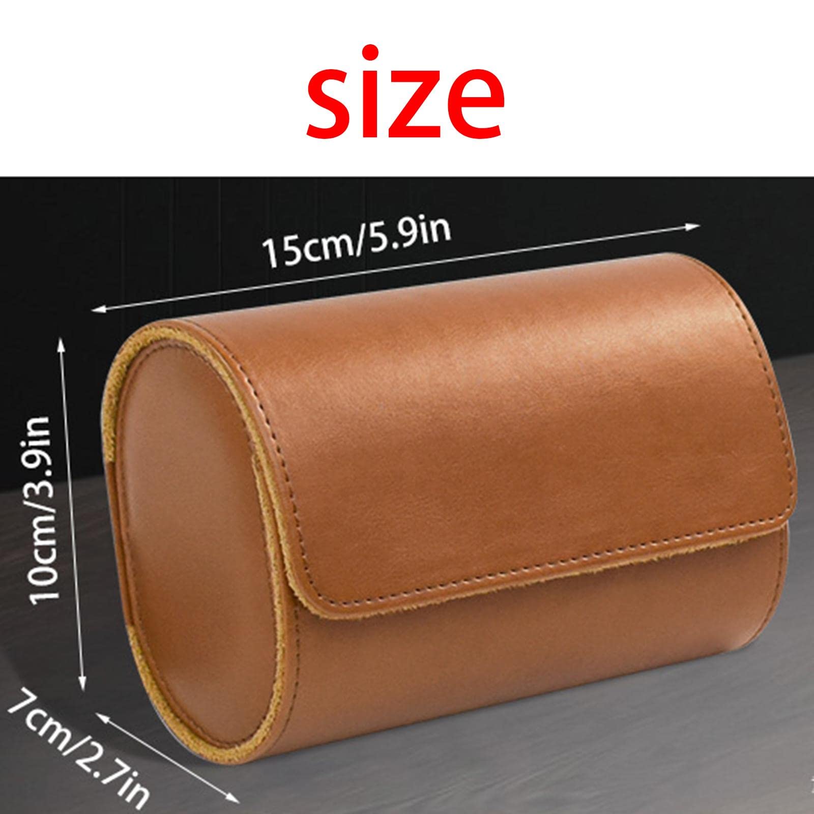 Uhrenbox mit 2 Fächern, PU-Leder, Reise-Handgelenktasche, Braun