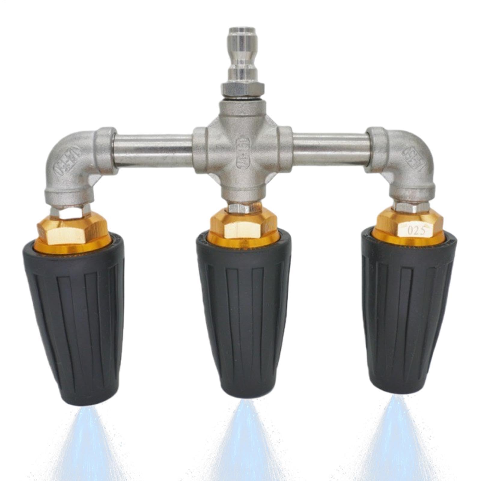 Boquilla Triple para Hidrolavadora 4000 PSI de 360 Grados Conexión Rápida