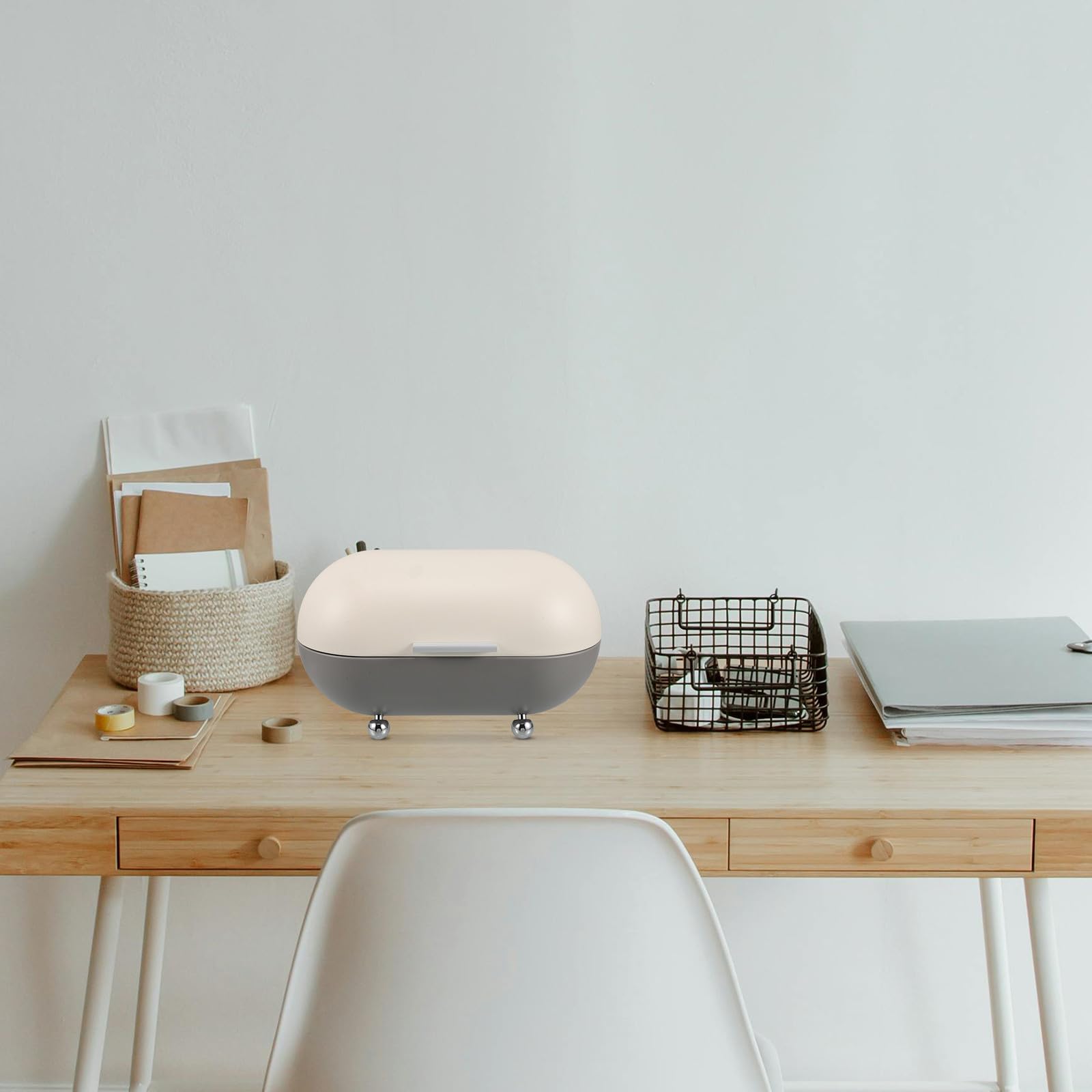 LALAFINA Boîte à Vintage en Fer Grosse Capacité et Couvercle Rabattable, Rangement Polyvalent Cuisine et Bureau au Style Rétro Élégant