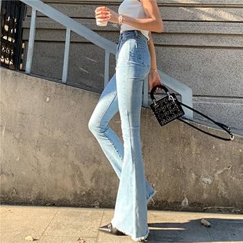 Amazon.co.jp: WXBDD 女性用カジュアルハイウエストスリムフレア