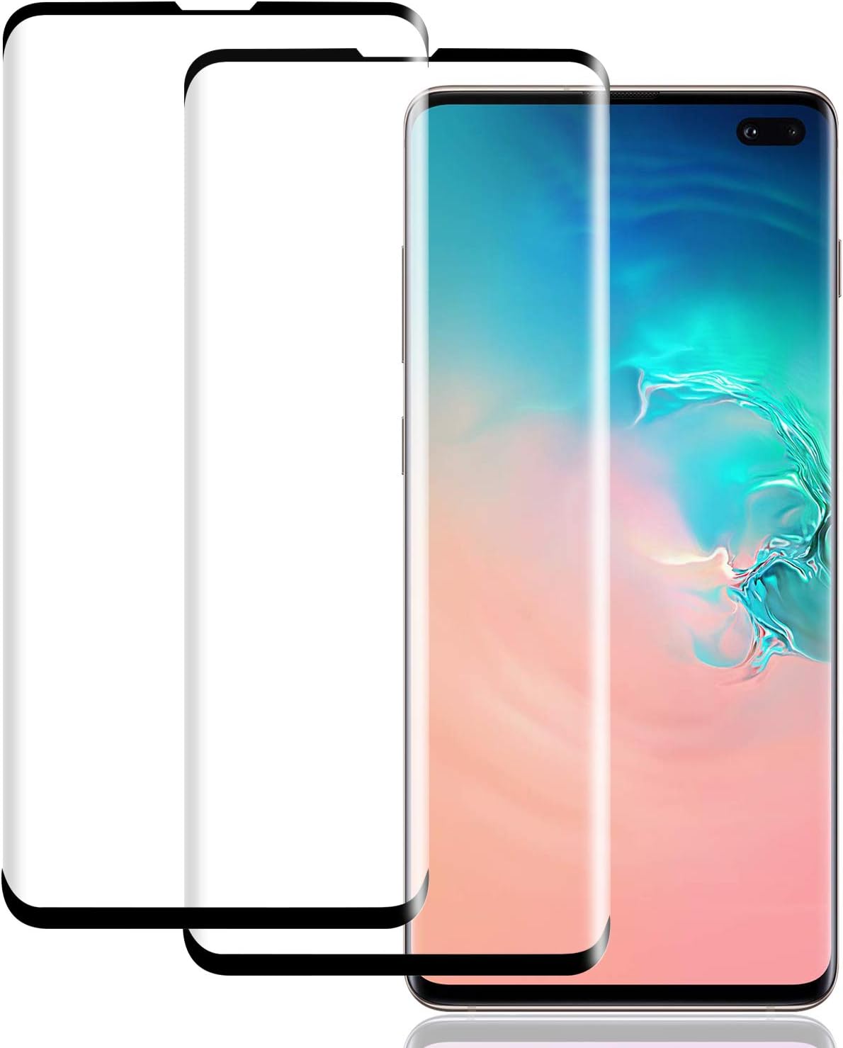 Samsung Galaxy S10 Plus Screen Protector, WZS [2 Pack] [Scratchproof] [No Bubbles] [9H Hardness] [Table Friendly] Tempered Glass Screen Protector Compatible with Samsung Galaxy S10 Plus