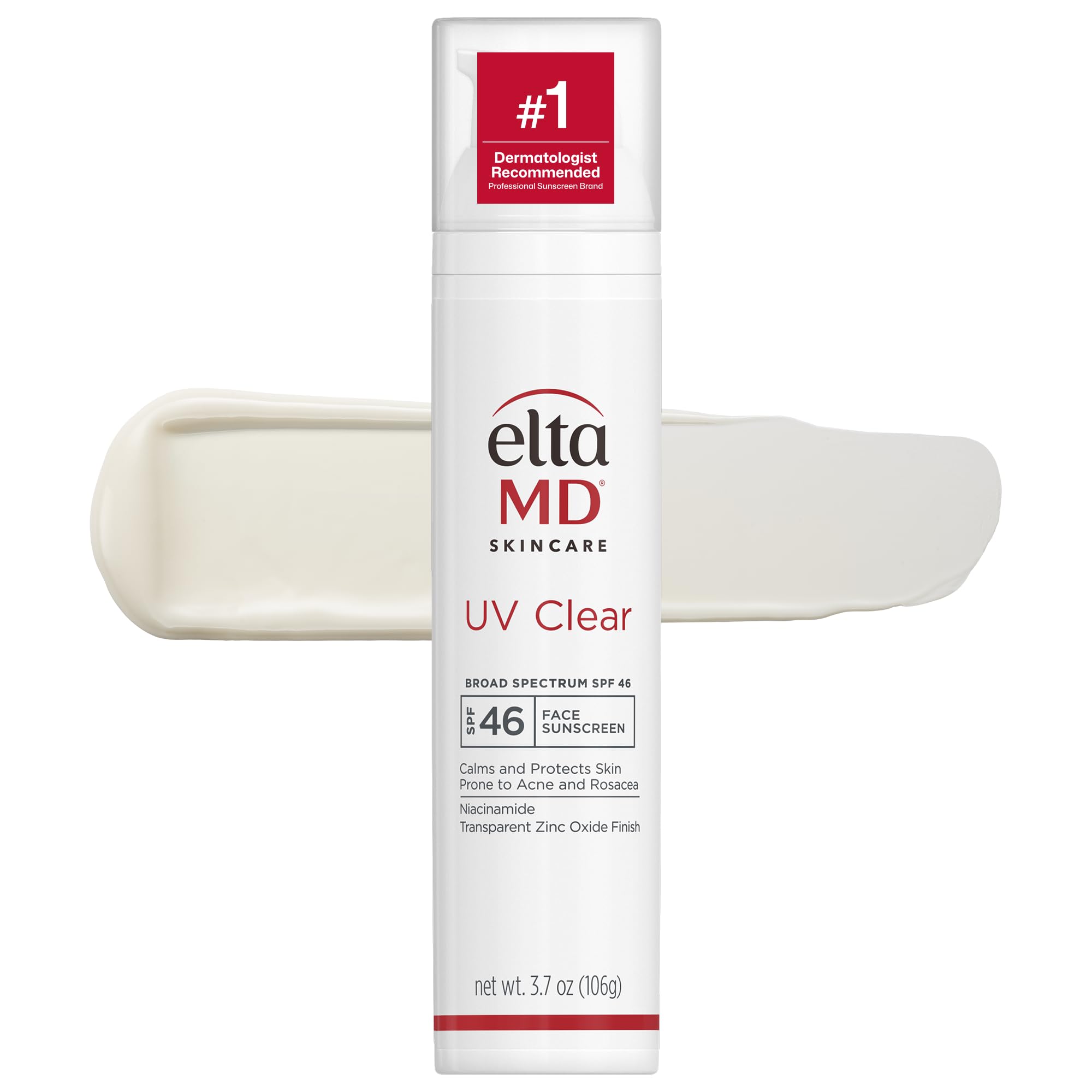 EltaMD UV Clear Face Sunscreen SPF 46, Oil Free, for Acne-Prone Sensitive Skin, 3.7 oz - main product image