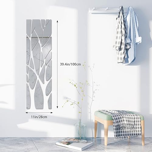 Miniatura 2 de Adhesivo de pared con espejo de árbol grande 3D, calcomanías acrílicas para el hogar, papel tapiz extraíble, ramas autoadhesivas, combo de