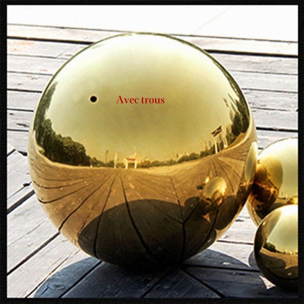 Lot de 6 Boules d'observation en Acier Inoxydable Poli Miroir réfléchissant pour décoration de Jardin et Maison 50-150 mm