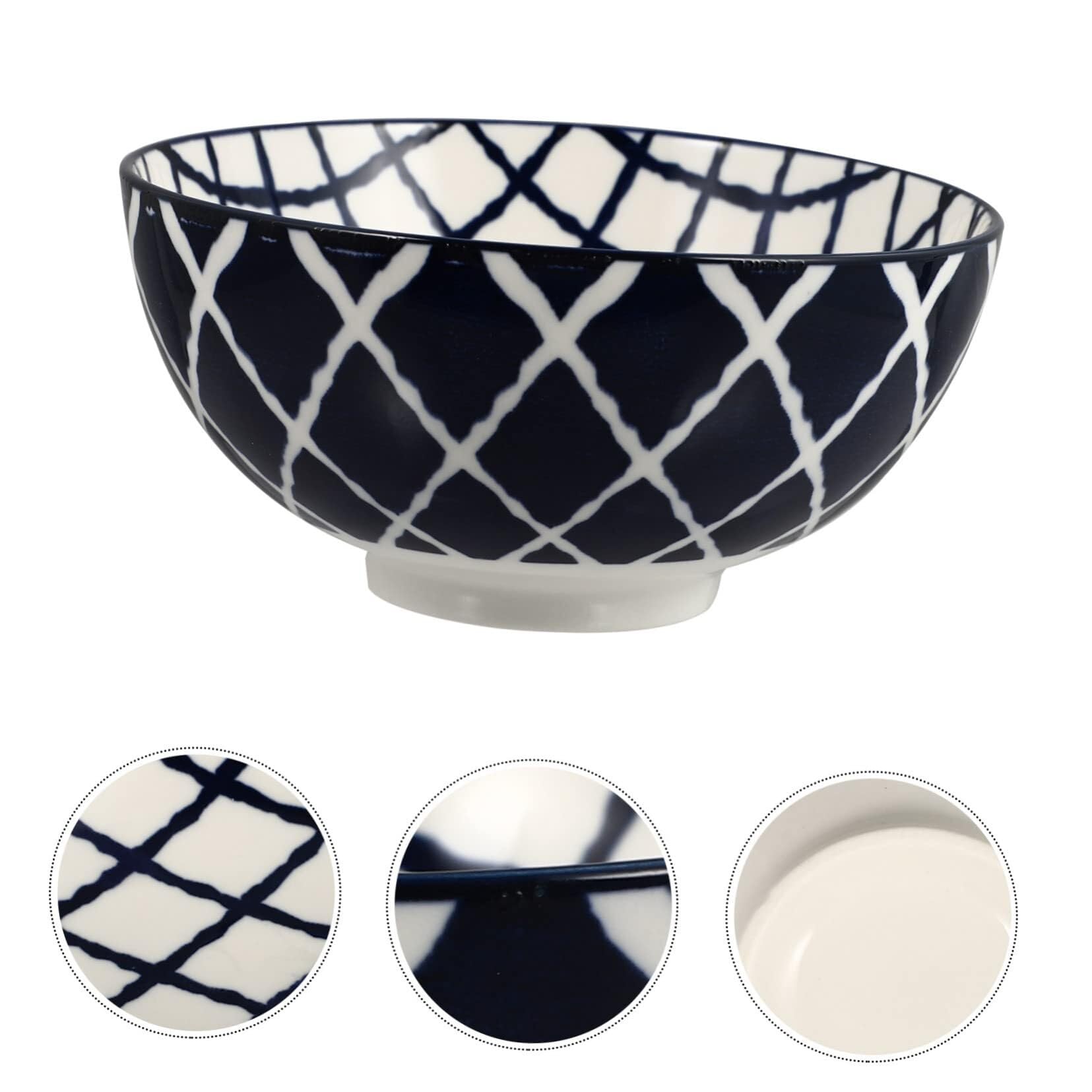 Cuenco de arroz de cerámica, cuenco japonés para sopa y ensalada, 1 cuenco de cerámica para servir, uso en la cocina, diseño duradero y elegante, perfecto para comer todos los días