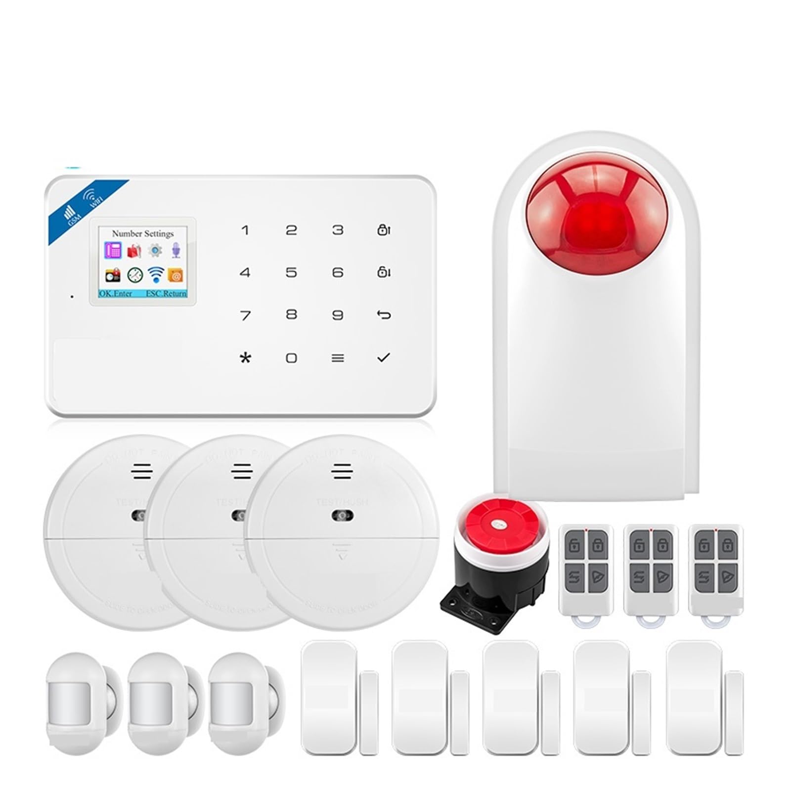 De Alarma For Seguridad Antirrobo Hogar Inteligente, 433MHz, GSM, Control Inalámbrico Por Aplicación Tuya Para casa y garaje(KIT 2)