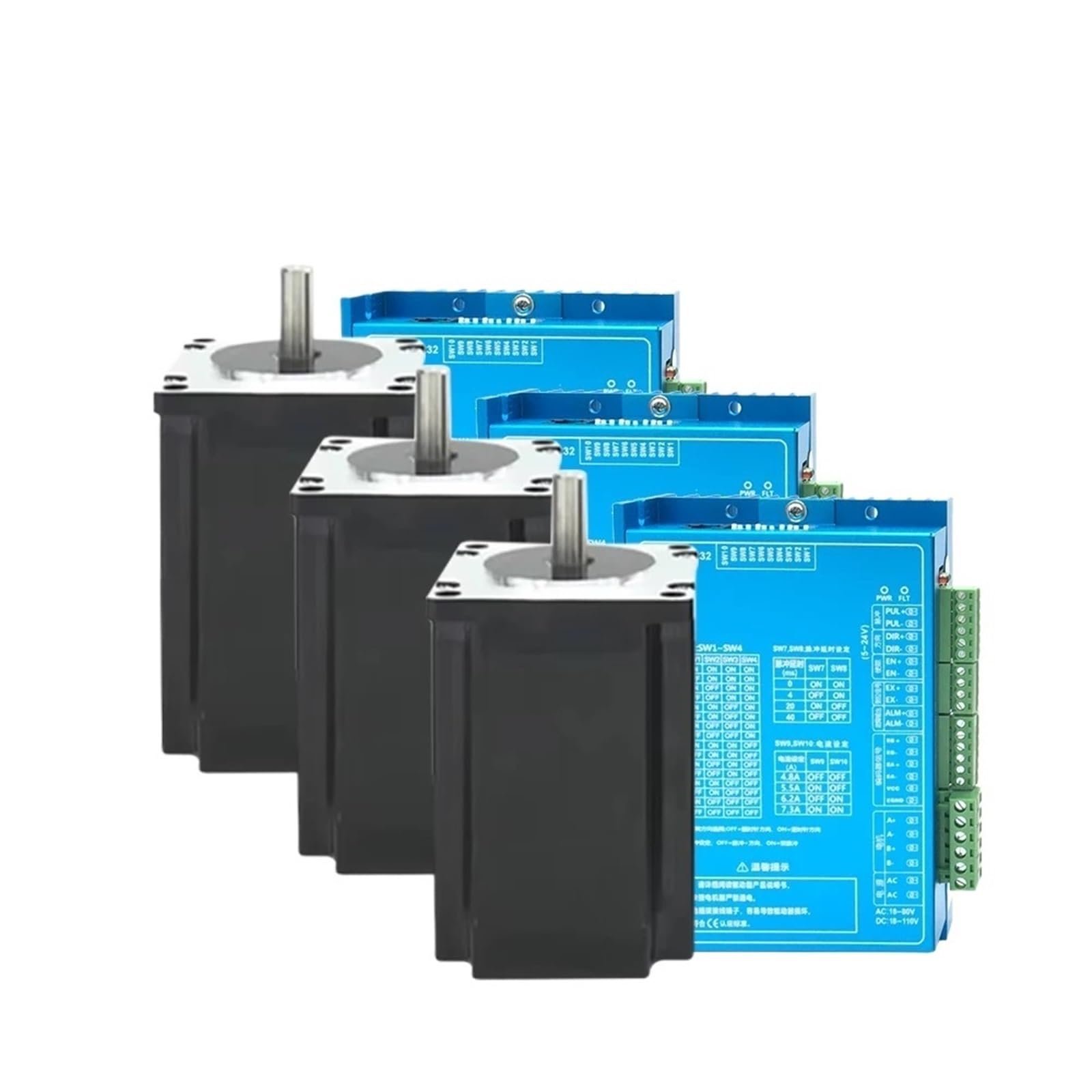 ANERTQUIH Nema34 Closed Loop Stepper Motor Driver Kit 2 Phase 4.5/8.5/12Nm 86mm with Encoder Hybird Easy Step Servo(3 Axis Motor Driver,12Nm)