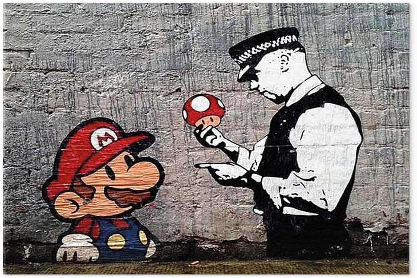 No.196木枠付きキャンバスアート ブランドアートポスター BANKSY No