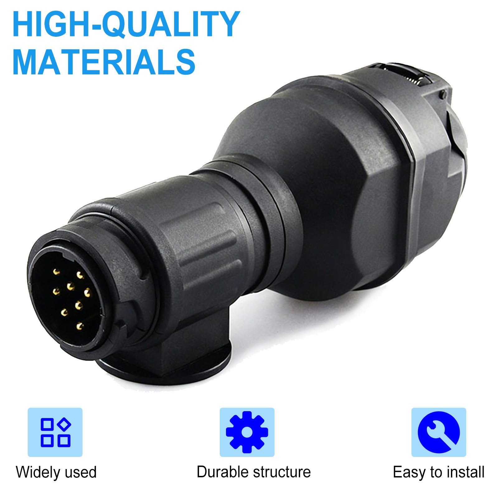 Adaptador de 13 polos para remolque, 12 V, con iluminación LED, adaptador Canbus ISO 11446, resistente a la intemperie, para remolques, caravanas y autocaravanas