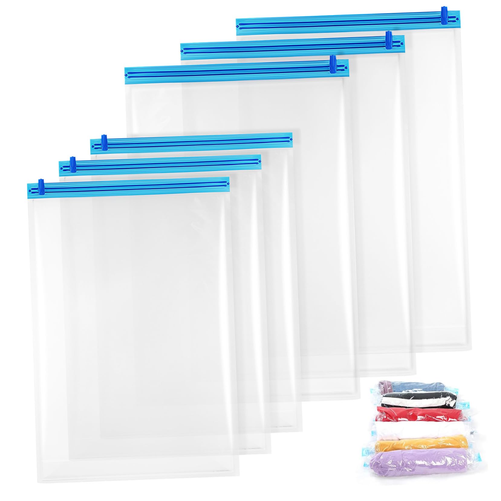 LABRIMP 12pezzi Sacchetti Da Viaggio Compressivi Pz Buste Sottovuoto Per Imballaggio Per Trasportare Abbigliamento e Accessori Durante Viaggi Campeggio e Conservazione Casa Pz