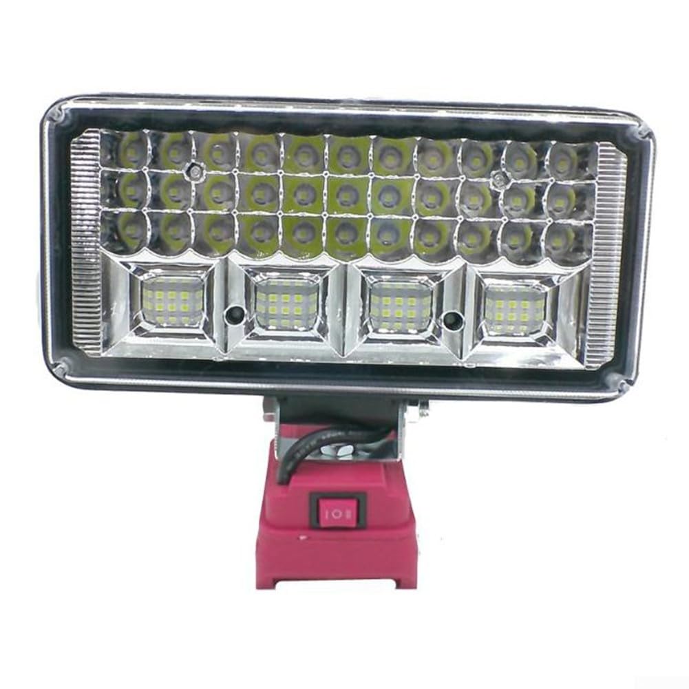 Luz de trabajo LED inalámbrica compatible con batería de iones de litio Einhell de 18 V, lámpara portátil de 57 LED, luz de inundación recargable para construcción, taller, exteriores (batería