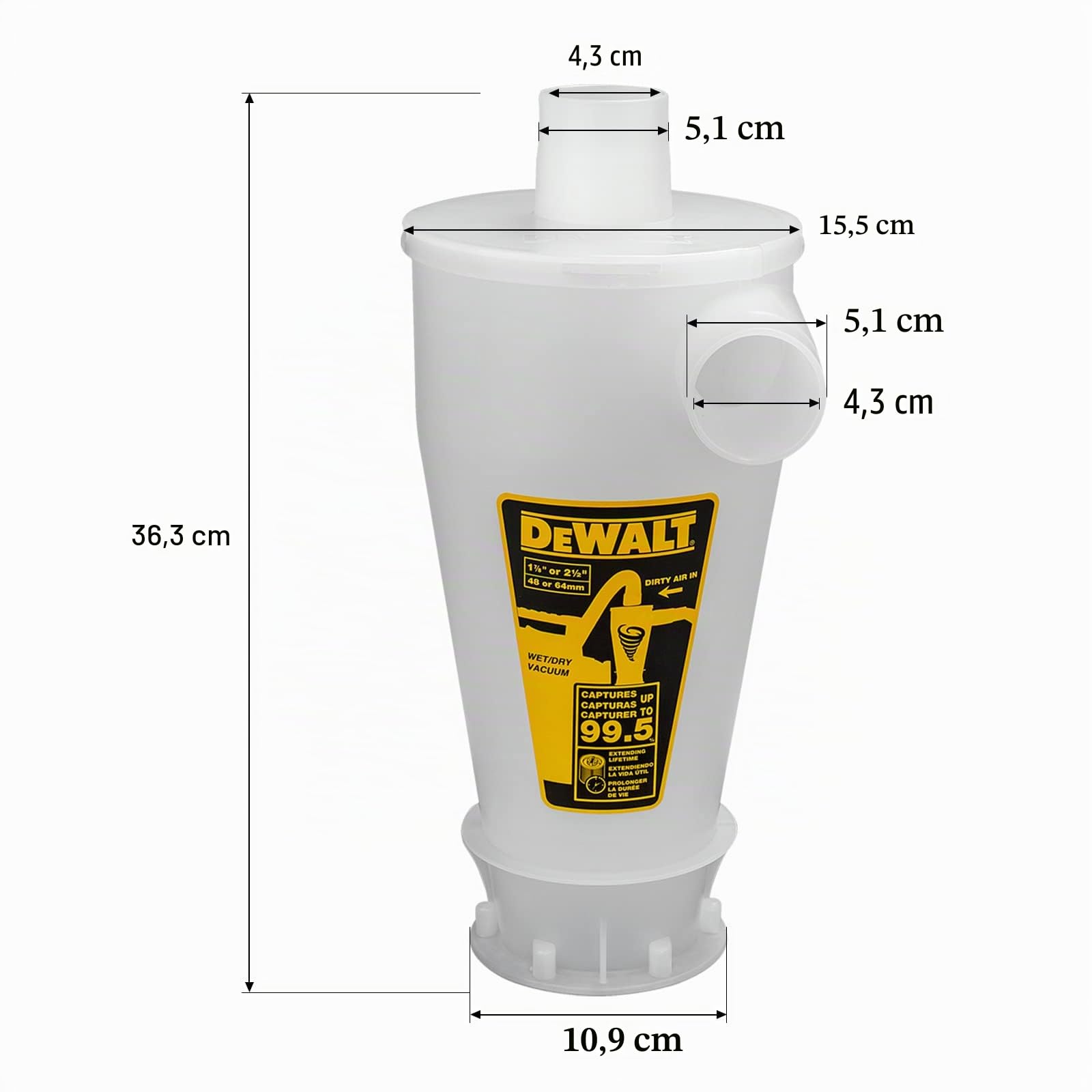 Dewalt DXVCS002 Separador de Polvo, Metal, Amarillo