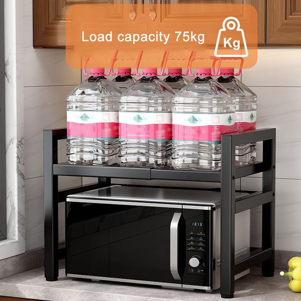 Scaffale Espandibile Per Microonde - Regolabile, Metallo, Con 6 Ganci, Organizer Da Cucina - Foto 4