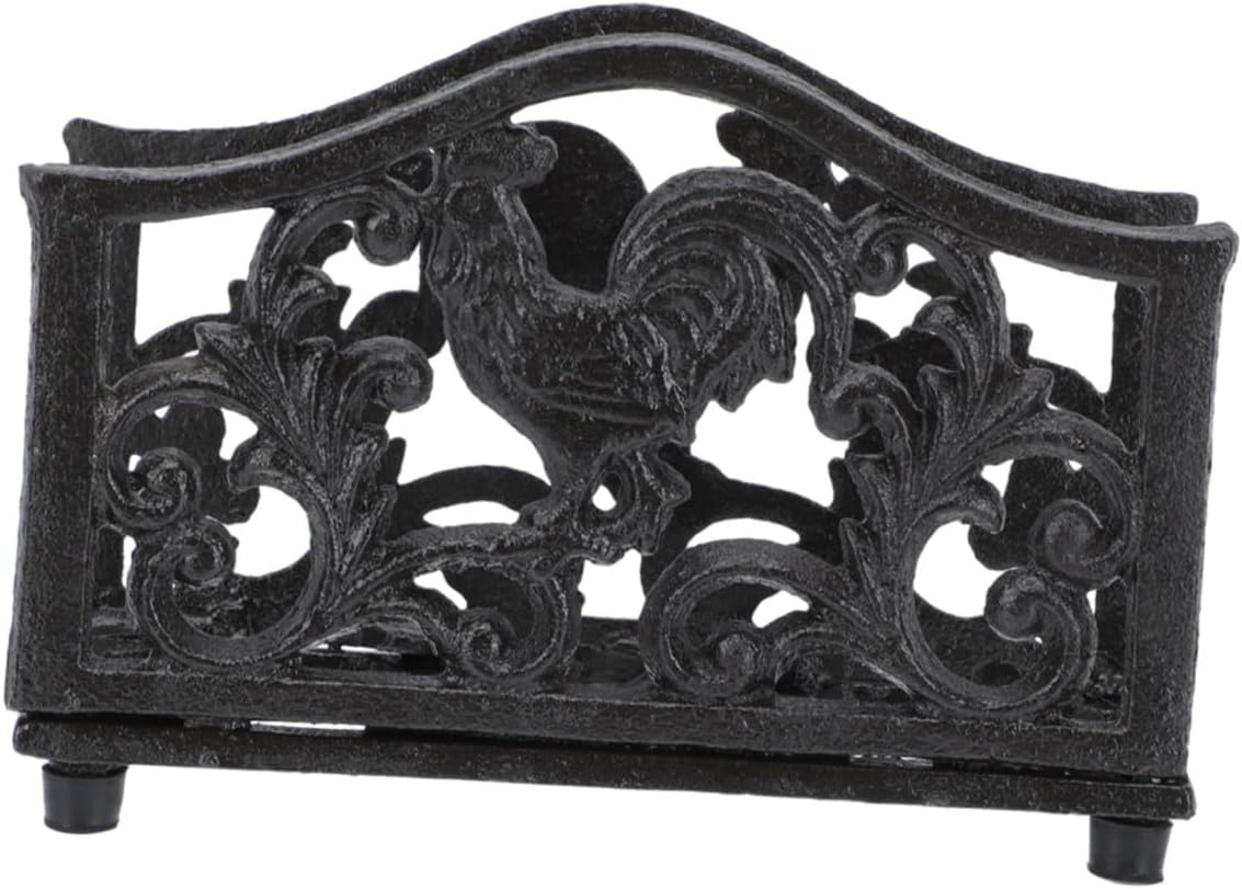 Iron Napkin Holder Large Size Decorative Paper Towel Rack Metal Serviette Holder for Restaurant Café Tabletop Kitchen Storage Organizer