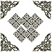 Pamtns 9 stück Kantenabdeckung Metall Vintage Buchecken mit Metall Ornamente Quadrat Buchbeschläge Eckenschutz Antike Vintage Tisch Regal ​Kantenabdeckung Box Ecke Dekor Schutz Möbelbeschläge Antik