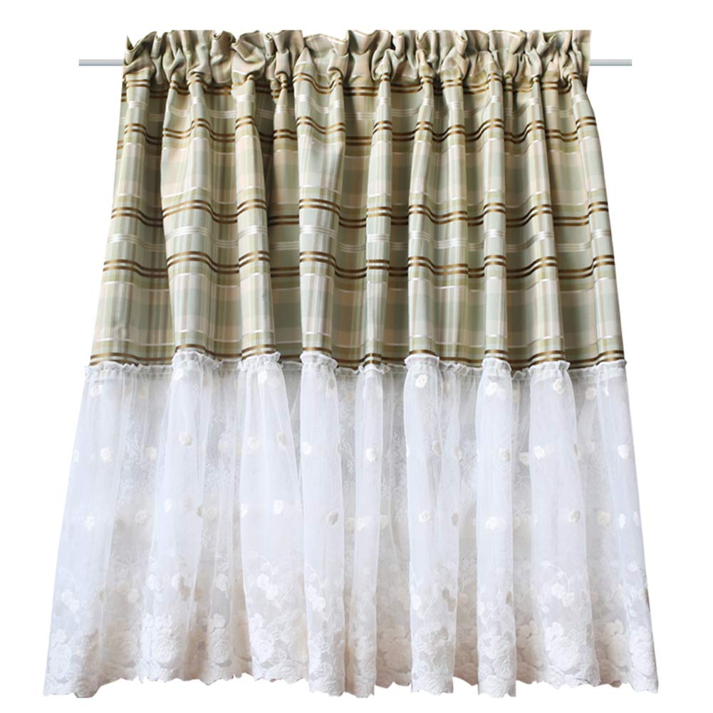 Media cortina de hilo verde para decoración de ventanas y fregadero