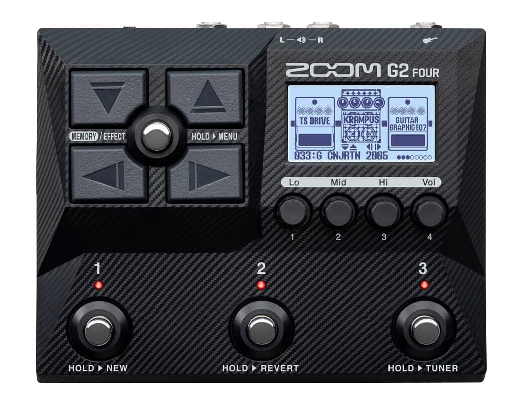 Zoom - G2 FOUR - Quattro Processori Multi-Effetti per Chitarre, IR Multi-Layered, Modellazione Amplificatori, 75+ Effetti Integrati, Looper, Sezione Ritmica, Accordatore, Interfaccia Audio, Leggero